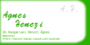 agnes henczi business card