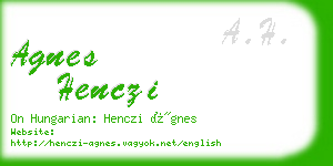 agnes henczi business card